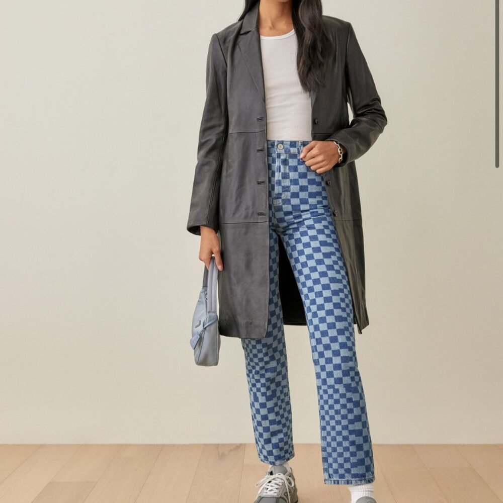 Reformation | Cynthia Checkerboard High Waisted Jeans Size 27